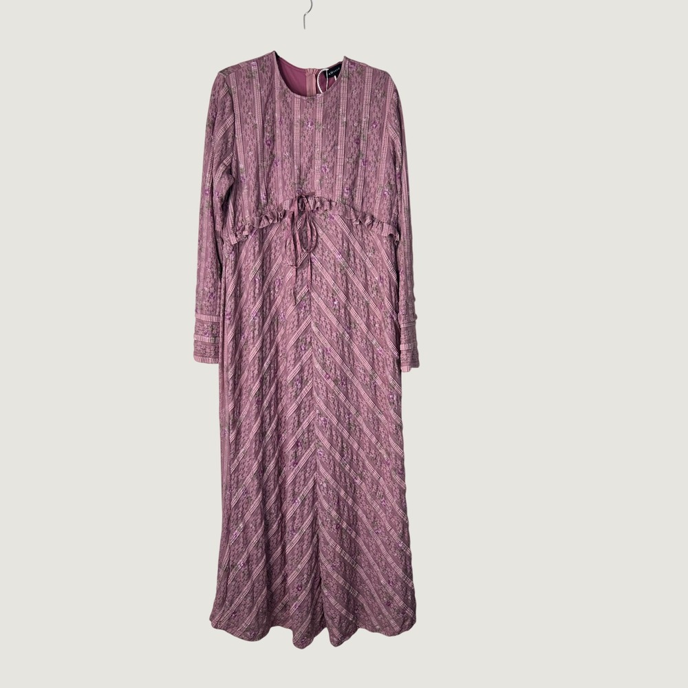 LaMeera Giara Lace Ruffle Dress Womens 2XL Rose Pink Whimsical Modest Victorian